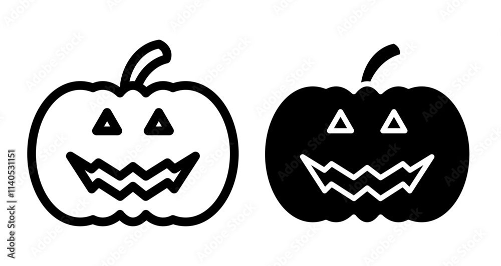 Fototapeta premium Pumpkin Icons pack in outlined and flat versions