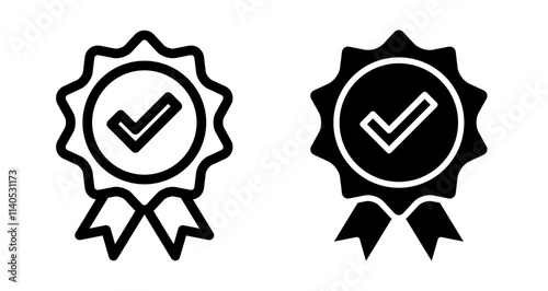 Quality Icons pack in outlined and flat versions