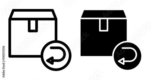 Return purchase Icons pack in outlined and flat versions