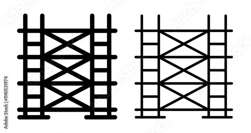 Scaffolding Icons pack in outlined and flat versions