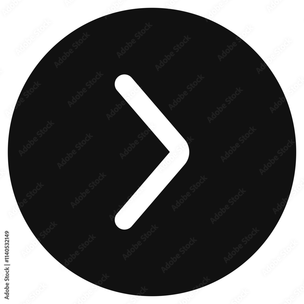 Vector single arrow chevron right icon. Black, white background. Perfect for app and web interfaces, infographics, presentations, marketing, etc. Vector single arrow chevron right icon. Black, white background. Perfect for app and web interfaces, infographics, presentations, marketing, etc.