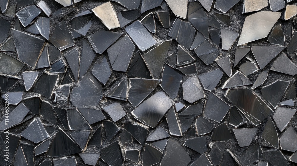 Dark Mosaic Tiles with Shiny Surfaces and Irregular Shapes Dark Mosaic Tiles with Shiny Surfaces and Irregular Shapes