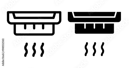 Smoke alarm Icons pack in outlined and flat versions