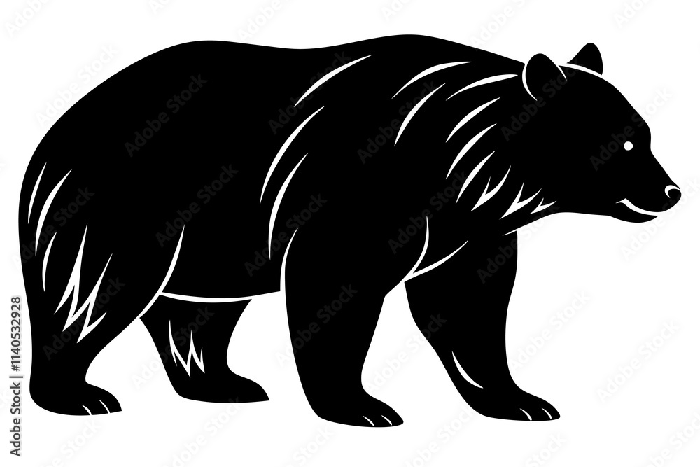 Obraz premium Black Bear Silhouette vector illustration