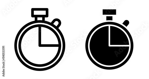 Timer Icons pack in outlined and flat versions