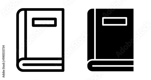 Workbook Icons pack in outlined and flat versions