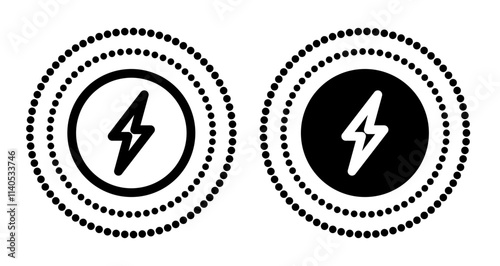 Wireless charging Icons pack in outlined and flat versions
