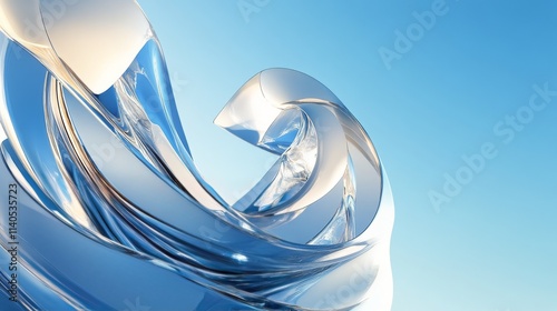 Modern architectural design of a glass building against a vibrant blue sky