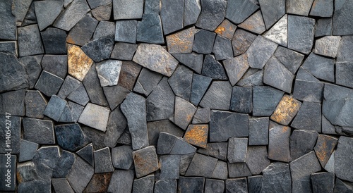 Unique three dimensional wall art design in shades of blue with geometric pat...