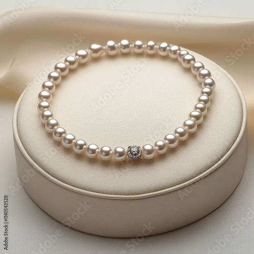 Elegant pearl bracelet with silver accents designed for formal occasions and ...