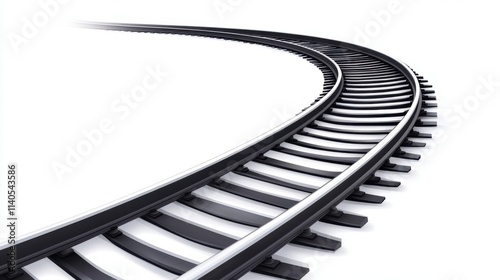 Icon representation of a train route with a curved railroad design.