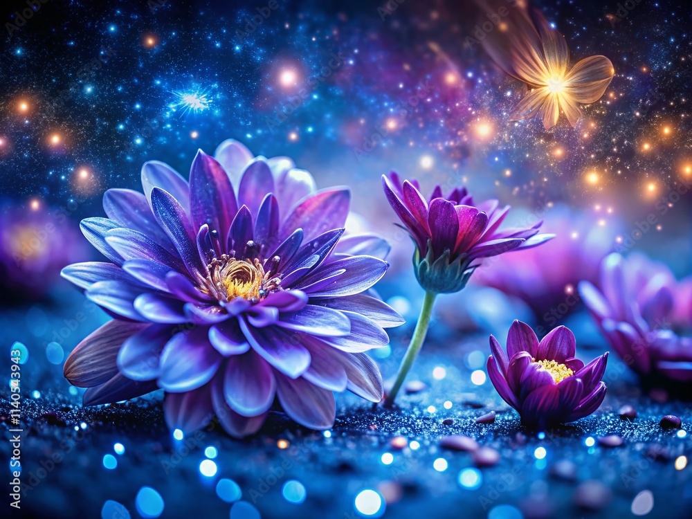 Midnight Starry Night Macro Photography: Celestial Beauty, Close-up Cosmos, Night Sky Details Midnight Starry Night Macro Photography: Celestial Beauty, Close-up Cosmos, Night Sky Details