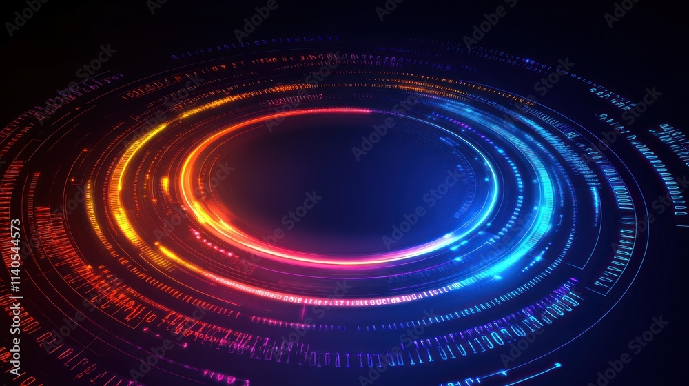 Abstract digital design featuring concentric circles and vibrant colors, suggesting motion. Abstract digital design featuring concentric circles and vibrant colors, suggesting motion.