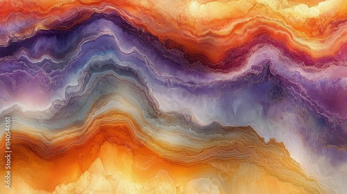 Colorful abstract waves representing the beauty of nature and emotion in a fl...