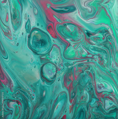 Teal blue abstract fluid art background