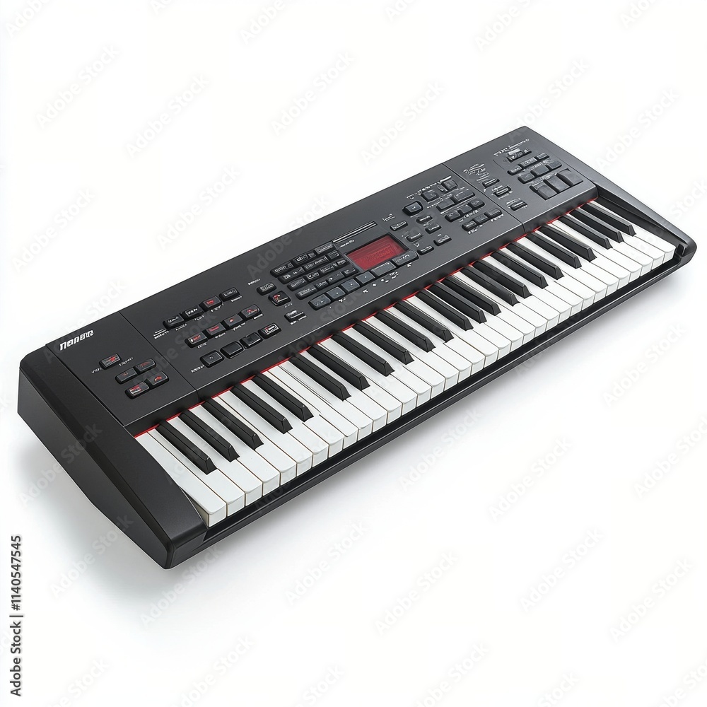 Modern electronic keyboard with multiple controls and vibrant keys for music creation