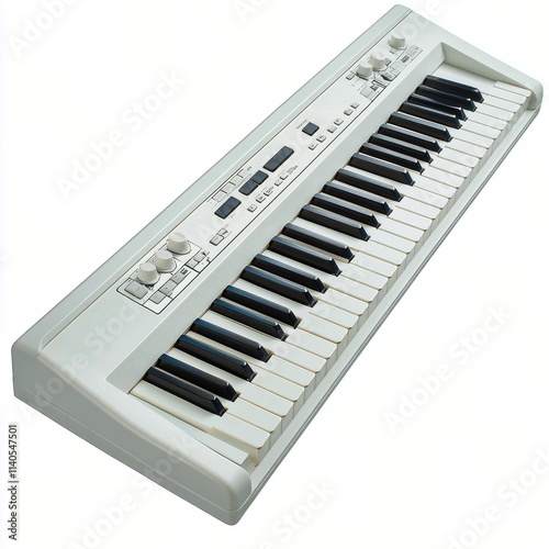 Modern electronic keyboard with multiple controls and vibrant keys for music ...