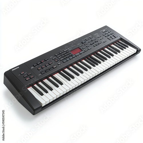 Modern electronic keyboard with multiple controls and vibrant keys for music ...