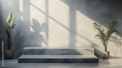 Modern interior corner with dark walls and hanging lamp creating ambiance and...
