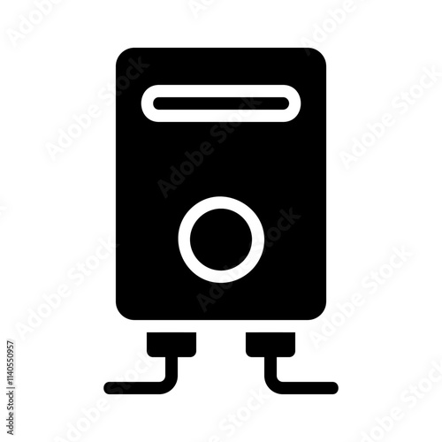 Electric water heater icon. Concept of home appliance, energy, and comfort.