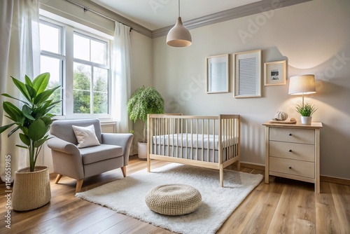 Minimalist Baby Room Decor: Stylish Nursery Design Ideas, Simple Crib, Modern Baby Room Essentials