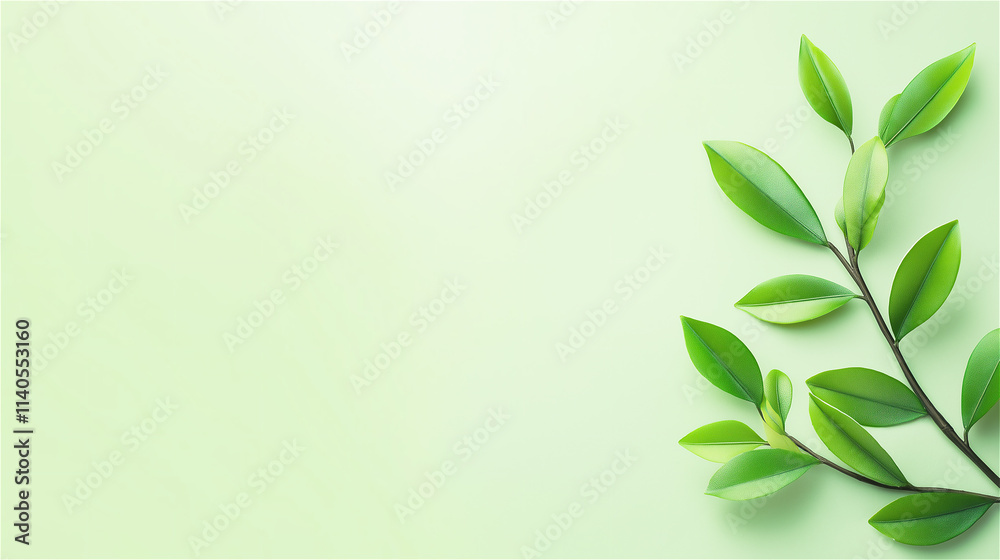Minimalist image featuring green leaves on a soft gradient background, perfect for eco-themed designs with ample copy space. Minimalist image featuring green leaves on a soft gradient background, perfect for eco-themed designs with ample copy space.