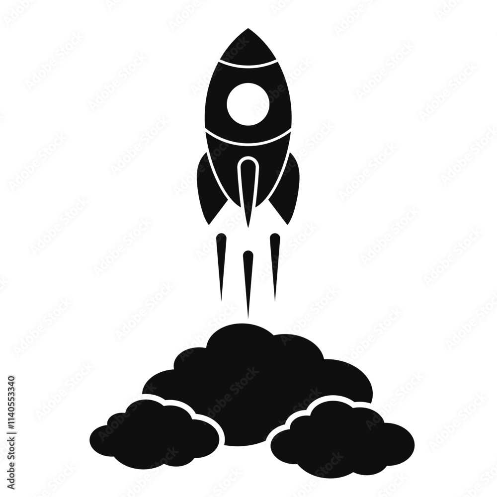 Rocket ship vector icon