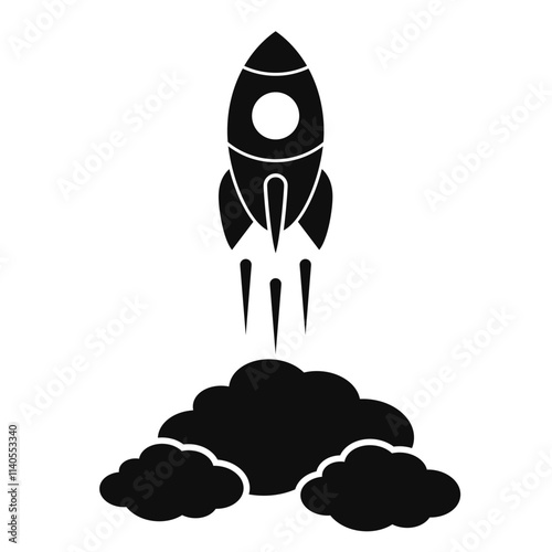 Obraz na płótnie Rocket ship vector icon w salonie