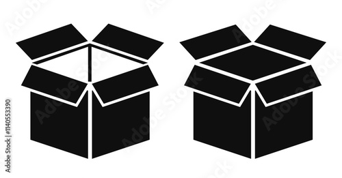 Open parcel box vector icon