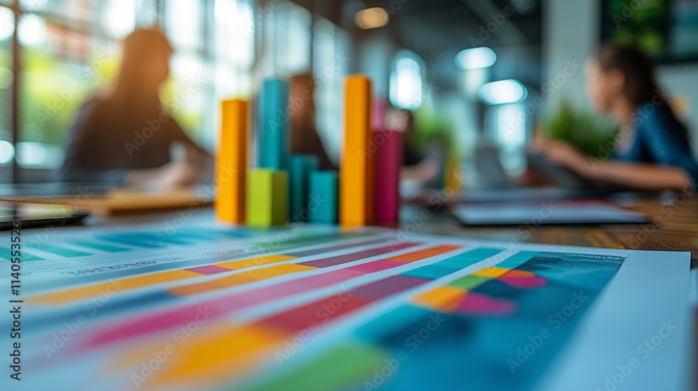 Business analysis chart on wooden table with coffee cup and pen during work session Business analysis chart on wooden table with coffee cup and pen during work session