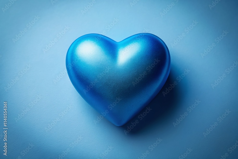 Minimalist Blue Heart Photography: Simple Blue Heart Images, Abstract Blue Heart Pictures, Blue Heart Backgrounds, Artistic Blue Heart Photos