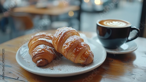 Delicious assortment of pastries and desserts on wooden table for afternoon d...
