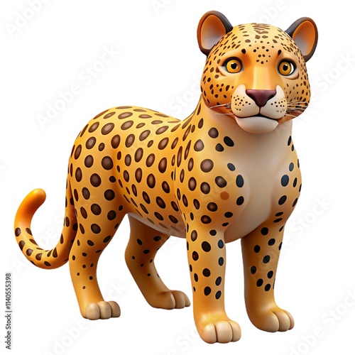 Isolated 3D Jaguar Clipart – Detailed and Majestic Wildlife Vector Design