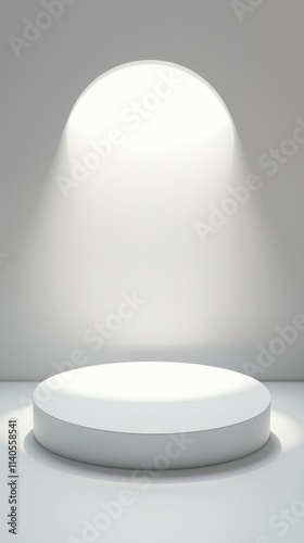 Minimalist Display Podium Under Soft Circular Light Spotlighting