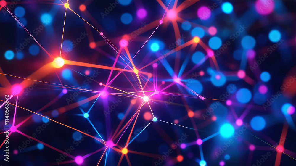 Abstract Network Connection Background with Glowing Dots and Lines. Concept of Communication, Technology, and Connectivity. Abstract Network Connection Background with Glowing Dots and Lines. Concept of Communication, Technology, and Connectivity.