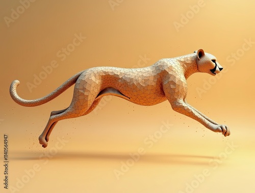 Low-Poly Cheetah in Motion photo