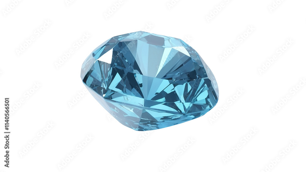 Light Blue Shiny Gemstone Isolated on White Light Blue Shiny Gemstone Isolated on White