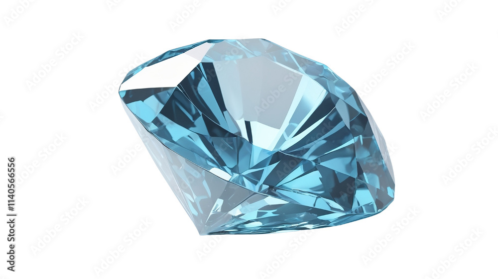 Light Blue Shiny Gemstone Isolated on White Light Blue Shiny Gemstone Isolated on White