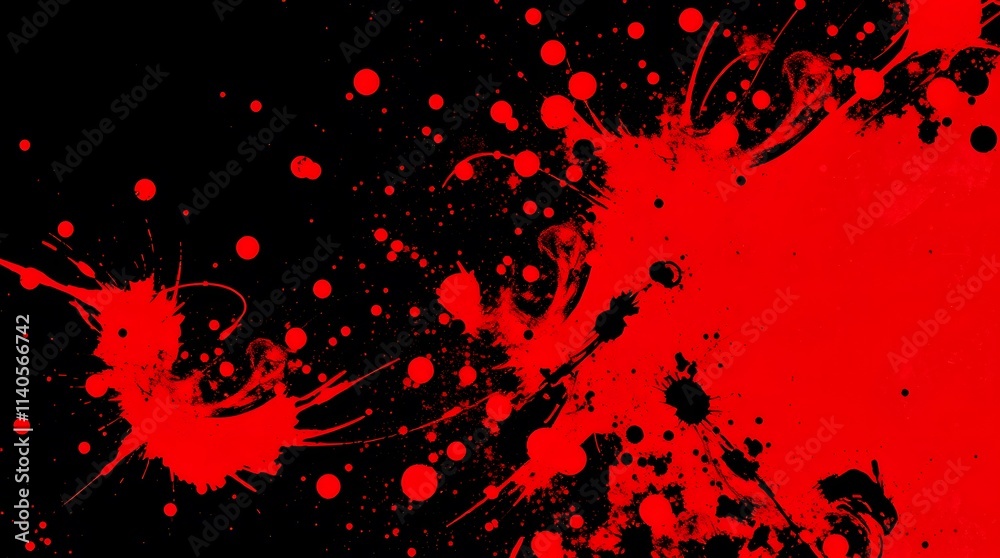 Red Grunge Background with Splattered Ink Drops and Dark Abstract Artistic Texture . Red Grunge Background with Splattered Ink Drops and Dark Abstract Artistic Texture .