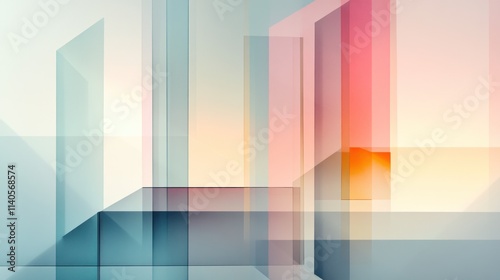 Abstract Geometric Composition: Interplay of Light and Color
