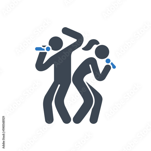 Singing Performers with Microphone Icon