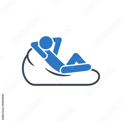 Relaxing Person on Beanbag Icon