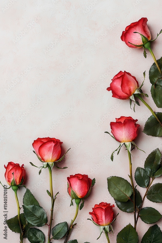 A beautiful arrangement of red roses on a light background, showcasing their vibrant colors and delicate petals. A beautiful arrangement of red roses on a light background, showcasing their vibrant colors and delicate petals.