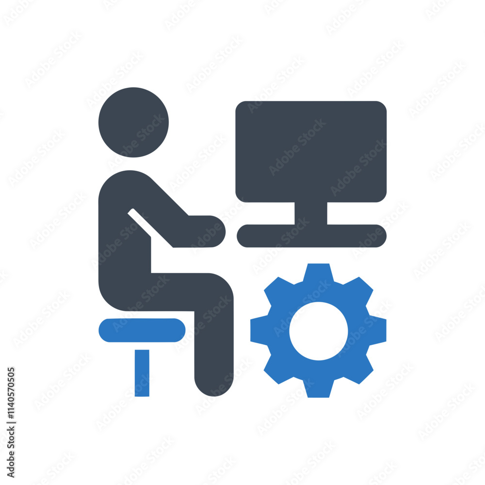 Computer Gear Operation Icon Computer Gear Operation Icon