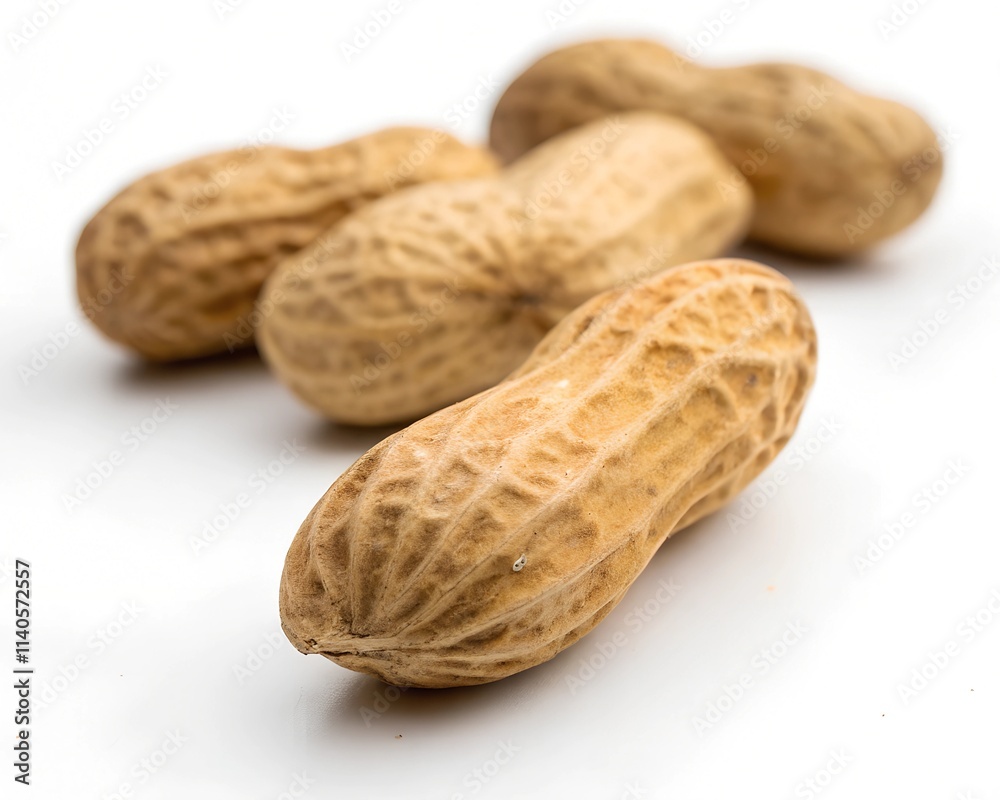 Raw Peanuts on White Background Raw Peanuts on White Background