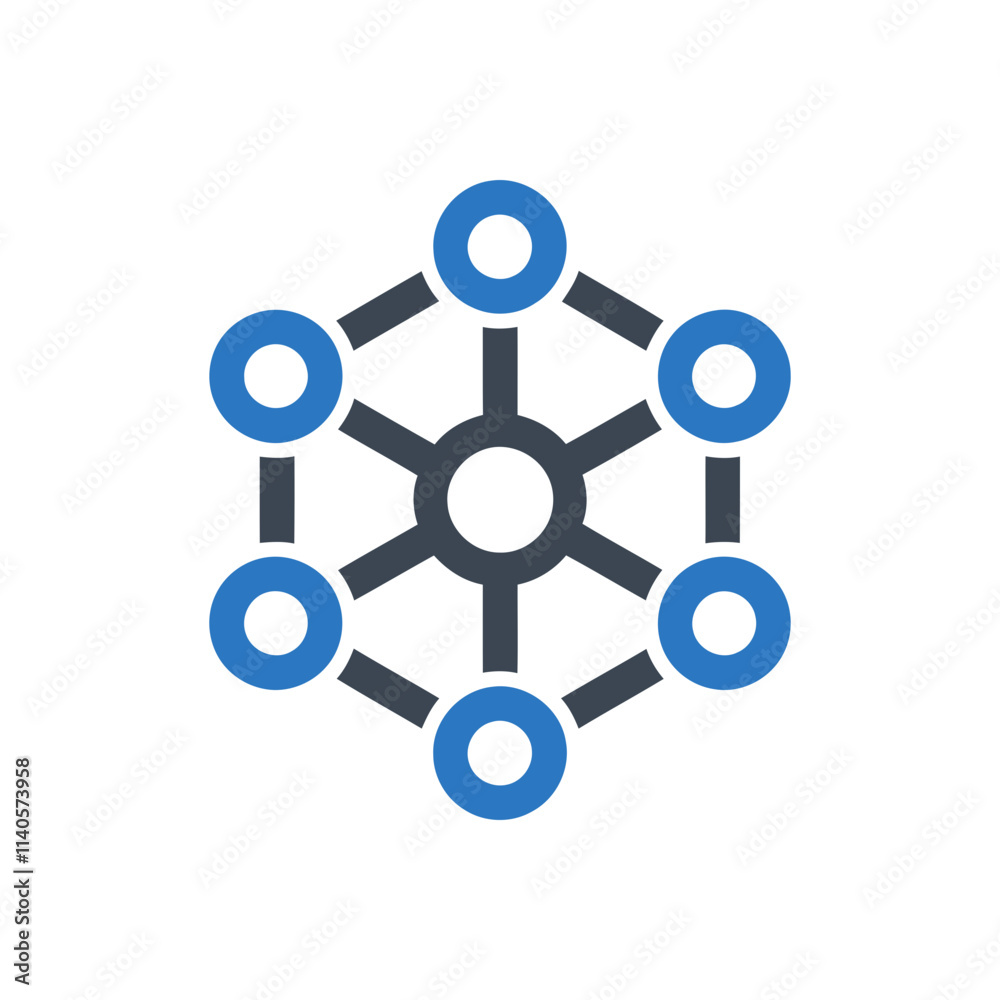Connected Network Nodes Icon Connected Network Nodes Icon