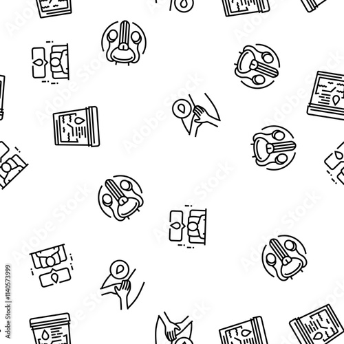 urology prostate urinary kidney vector seamless pattern thin line illustration