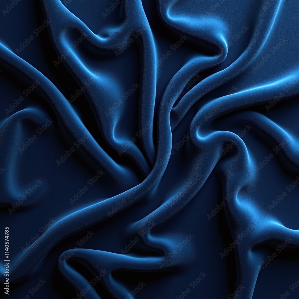 Obraz premium Elegant blue fabric with smooth folds creating a luxurious and sophisticated appearance.