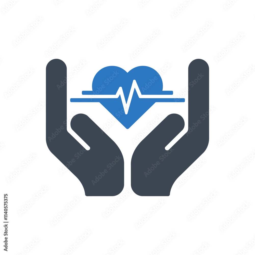 Fototapeta premium Heart Health Care Icon