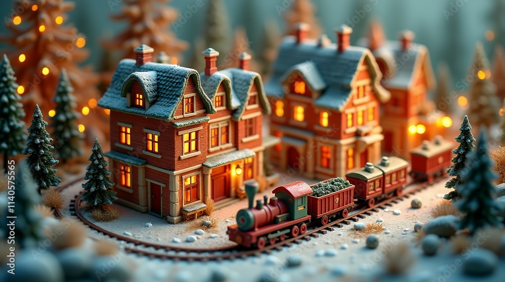 Christmas miniature diorama : Night in a Snowy Village, Santa Claus and reindeer, Christmas Tree and Snowman, and more